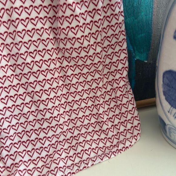 Just Living Heart All Over Print Relaxed Notched Collar Blouse S - Picture 12 of 15